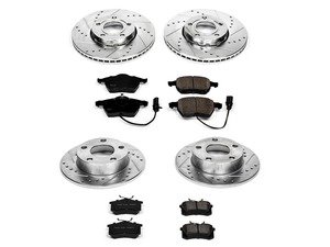 ES#3156651 - K2800 - Power Stop Z23 Evolution Sport Front & Rear Brake Kit (288mm/244mm) - A performance complete 4-wheel upgrade featuring drilled & slotted rotors and low-dust carbon-fiber ceramic pads. - Power Stop - Volkswagen