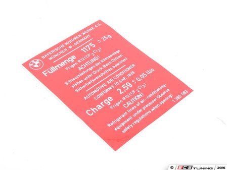 ES#179129 - 64501380983 - 7-LABEL A/C - Genuine BMW - BMW