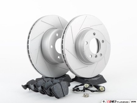 ES#3143713 - 6753221KT4 - Performance Front Brake Service Kit - Featuring ECS GEOMET slotted rotors and Hawk HPS pads - Assembled By ECS - 