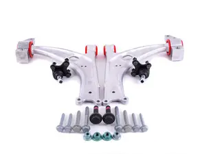  Upgraded Aluminum Lower Control Arm Kit - With ECS Polyurethane Bushings, Hardware and Ball joints 