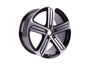 ES#3030852 - 5G0601025DQFZZ - 18" Cadiz - Priced Each  - 18"x7.5" ET49 5x112 - Aluminum/Gloss Black - Genuine Volkswagen Audi - Volkswagen