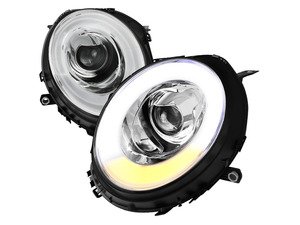 ES#3170827 - 2LHP-MINI06-V2-T - Projector Chrome V2 LED DRL Headlights - Pair 2LHP-MINI06-V2-TM - F56 Style LED DRL and Chrome housing halogen projector headlight set! - Spec-D Tuning - MINI