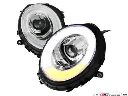 ES#3170827 - 2LHP-MINI06-V2-T - Projector Chrome V2 LED DRL Headlights - Pair 2LHP-MINI06-V2-TM - F56 Style LED DRL and Chrome housing halogen projector headlight set! - Spec-D Tuning - MINI