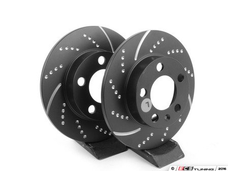 ES#522207 - GD816 - Rear GD Sport Rotors - Pair (232x9) - Upgrade to a slotted/dimpled rotor for improved braking - EBC - Volkswagen