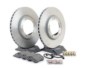 ES#2597622 - 477405083AFOEKT - Front Brake Service Kit - Featuring Sebro rotors and Mintex brake pads - Assembled By ECS - Porsche