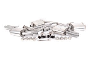 ES#2827382 - SSXAU256 - Cat-Back Exhaust System - Resonated - 2.37" stainless steel with quad 80mm polished tips - Milltek Sport - Audi