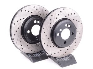 ES#2594867 - 34116858652XSKT - Performance Front Brake Service Kit - Featuring ECS V5 Slotted/Drilled rotors and ECS EP24 "Enthusiast Performance" pads - Assembled By ECS - MINI