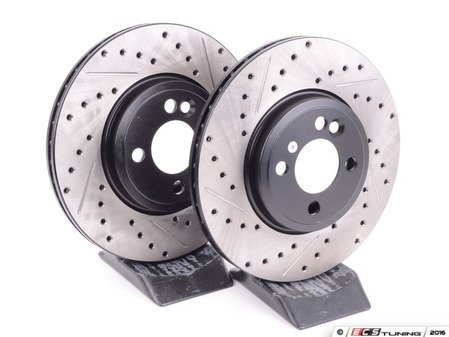 ES#2594867 - 34116858652XSKT - Performance Front Brake Service Kit - Featuring ECS V5 Slotted/Drilled rotors and ECS EP24 "Enthusiast Performance" pads - Assembled By ECS - MINI