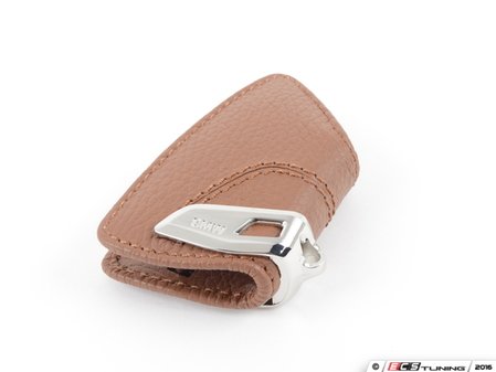 ES#2987548 - 82292408818 - Genuine BMW Sattelbraun Key Case w/ Stainless Steel Clip - Add style to your keychain! - Genuine BMW - BMW