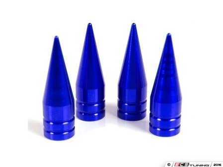 ES#3170886 - 4PCBLUVSSPIKES - Spike Valve Stem Caps - Blue  - Lightweight anodized spike valve stem caps measuring 1.25" high! - Sickspeed - BMW Volkswagen MINI