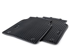 ES#2610024 - 4H0061512041 - Rear All Weather Rubber Floor Mats - Black - Deep grooves to trap dirt, water, and snow - Genuine Volkswagen Audi - Audi