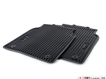 ES#2610024 - 4H0061512041 - Rear All Weather Rubber Floor Mats - Black - Deep grooves to trap dirt, water, and snow - Genuine Volkswagen Audi - Audi