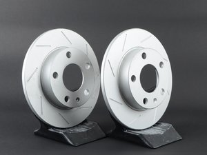 ES#2550414 - 8E0601PSLGMTLRA -  Rear Slotted Brake Rotors - Pair (245x10) - (NO LONGER AVAILABLE) - Featuring GEOMET protective coating - ECS - 