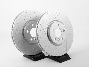 ES#3010010 - 34106864133KT - Front Dimpled / Slotted JCW Rotors - Pair 13.189" (335x30) - High performance rotors for stopping your MINI. These rotors match MINIs design which is not directional per side. - Genuine MINI - MINI