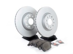 ES#3173579 - 1k0615301aecoKT - Economy Ceramic Front Brake Service Kit (312x25) - Coated Zimmerman Rotors and ECS DD23 Ceramic Brake pads - Only the essentials to perform a brake service - Assembled By ECS - Volkswagen