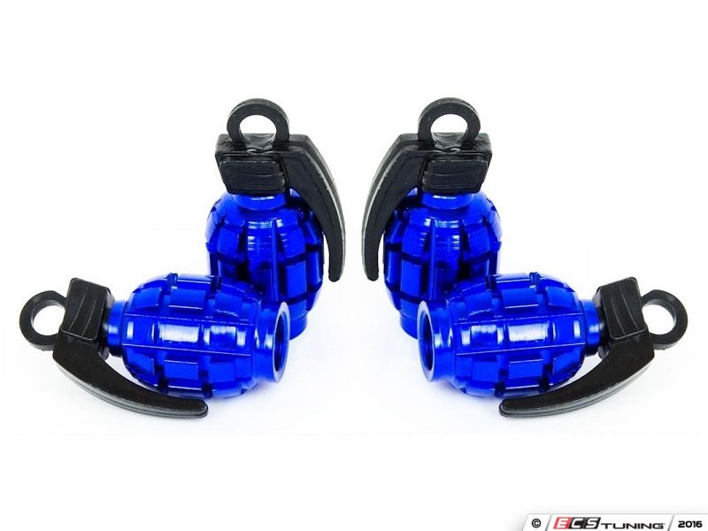 Sickspeed 4pcBLUVSGrenade Grenade Valve Stem Caps Blue