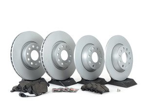 ES#3173602 - 1k0615301aaecKT1 - Economy Ceramic Front & Rear Brake Service Kit (312x25 / 282x12) - Coated Meyle Rotors and ECS DD23 Ceramic Brake pads - Only the essentials to perform a brake service. - Assembled By ECS - Volkswagen