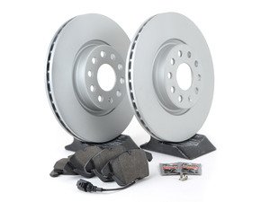 ES#3173582 - 1k0615301aecoKT1 - Economy Semi-Metallic Front Brake Service Kit (312x25) - Coated Optimal Rotors and Vaico Semi-Metallic Brake pads - Only the essentials to perform a brake service - Assembled By ECS - Volkswagen
