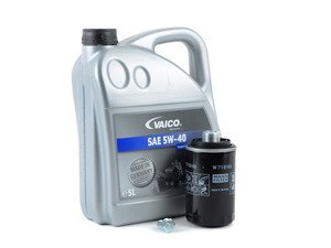 ES#2784779 - TSI20TBSOEMKT1 -  Oil Service Kit - Includes Vaico oil, filter, and drain plug - Assembled By ECS - Audi Volkswagen