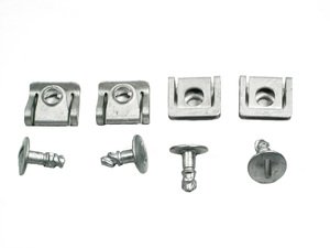 ES#2997 - 8D0805960121 - Rear Belly Pan Installation Hardware Kit - Includes four metal screws/washers & four speed nuts/clips - Assembled By ECS - Audi Volkswagen