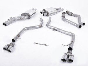 ES#2827391 - SSXAU265 - Cat-Back Exhaust System - Non-Resonated - 2.37" stainless steel with quad 80mm polished tips - Milltek Sport - Audi