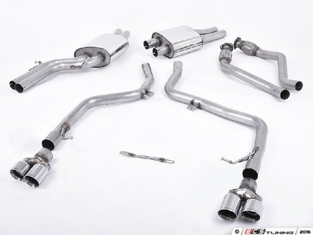ES#2827391 - SSXAU265 - Cat-Back Exhaust System - Non-Resonated - 2.37" stainless steel with quad 80mm polished tips - Milltek Sport - Audi