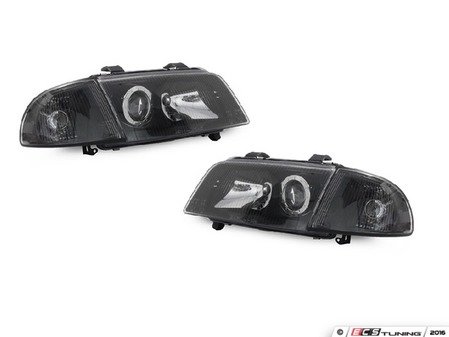 ES#3173548 - 4461105PXNDAM2 - Halogen Projector Headlight Set - Black - (NO LONGER AVAILABLE) - Complete set that includes the turn signal housings - Depo - 