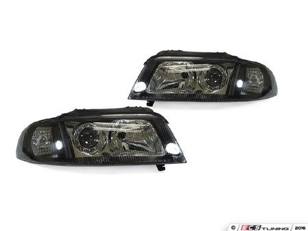 ES#2808088 - 4411137PNDEM2 - Halogen Projector Headlight Set - Black - Ditch those stock headlights! - Depo - Audi