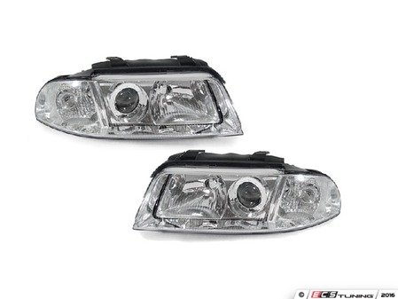 ES#2808087 - 4411137PNDEM - Halogen Projector Headlight Set - Chrome - Ditch those stock headlights! - Depo - Audi