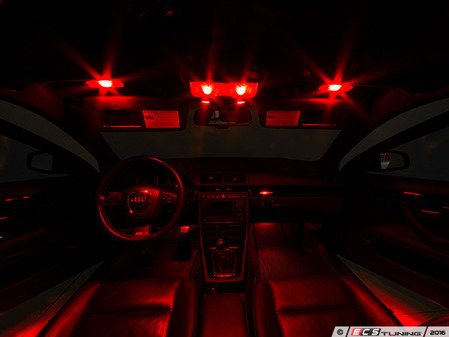ES#3137471 - 019396ECS03KT - B7 A4/S4/RS4 Master LED Interior Lighting Kit - Red - Transform your complete interior in minutes with new LED interior bulbs from Ziza - ZiZa - Audi