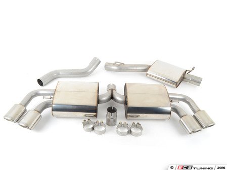 ES#2827417 - SSXAU293 - Cat-Back Exhaust System - Resonated - 2.75" stainless steel with quad special polished tips - Milltek Sport - Audi
