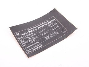 ES#3029440 - 71228648190 - LABEL EXHAUST EMISS - Genuine BMW - BMW