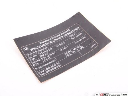 ES#3029440 - 71228648190 - LABEL EXHAUST EMISS - Genuine BMW - BMW