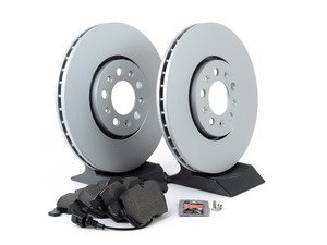 ES#3172575 - 1j0698451kt2 -  MK4 GTI/Golf/Jetta/Beetle Economy Front Brake Service Kit (288x25) - (NO LONGER AVAILABLE) - Coated Optimal Rotors and Vaico Brake pads - Only the essentials to perform a brake service - Assembled By ECS - 