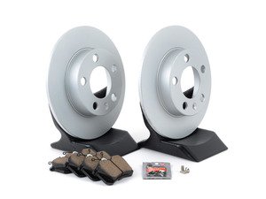 ES#3173522 - 1J0698014KT3 -  Economy Ceramic Rear Brake Service Kit (232x9) - (NO LONGER AVAILABLE) - Coated Optimal Rotors and Akebono Ceramic Brake pads - Only the essentials to perform a brake service - Assembled By ECS - 