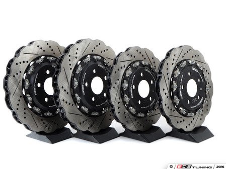 ES#3183891 - 003281ecs02KT1 - Performance Front & Rear Scalloped Rotor Service Kit - Featuring ECS 2-Piece Tru-Float scalloped style brake rotors. Pads are not included. - ECS - Audi