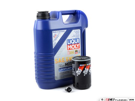 ES#3146413 - KN0ILKT4 -  Oil Service Kit - With ECS Magnetic Drain Plug - Includes standard K&N Pro Series oil filter and Liqui Moly 5w-40 oil - Assembled By ECS - Volkswagen