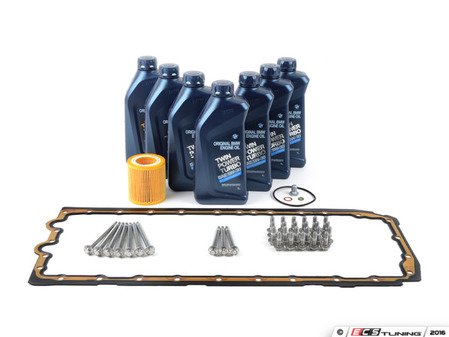 ES#3173515 - 11137548031KT1 - Oil Pan Gasket replacement kit - Includes new pan gasket, hardware and a oil service kit - Genuine BMW - BMW
