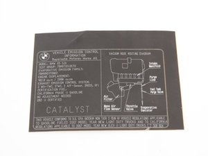 ES#185106 - 71227568804 - Exhaust Emissions Label - Genuine BMW - BMW