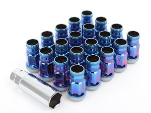 ES#3097038 - BX404548NSF/BT20 - Open End Scratch-Free Cold Forged Racing Lug Nuts - Set of 20 - (NO LONGER AVAILABLE) - Knurled and forged for strength and ease of use - Anodized blue - Taper Pro - 