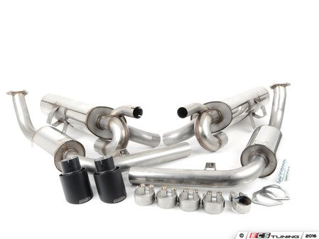 ES#2827918 - SSXPO117 - Cat-back Exhaust system - Resonated - 2.25" stainless steel exhaust with ceramic black tips - Milltek Sport - Porsche