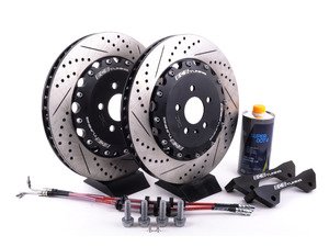 ES#3183941 - 003883ecs01KT3 - Front Big Brake Kit - Stage 4 - 2-Piece Rotors (380x34)  - Featuring ECS 380mm 2-piece rotors, ECS Stainless lines, and caliper brackets - Excludes calipers - ECS - Audi