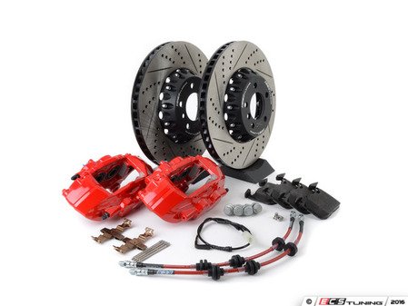 ES#3184053 - 009607ECS01AKT2 - ECS F30 M Performance Front Big Brake Kit - Red  - Upgrade to M Performance calipers and 370x30mm 2-piece front rotors with ECS DD23 Daily Driver brake pads - ECS - 