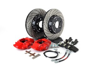 ES#3184075 - 009607ecs01aKT6 - ECS F30 M Performance Rear Big Brake Kit - Red - Upgrade to the F30 M Performance calipers with larger 2-piece rotors and stainless steel brake lines - ECS - 