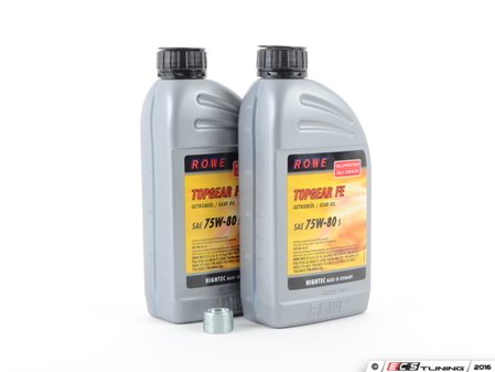 ES#2996317 - G052527A2KT5 - Manual Transmission Fluid Service Kit - Featuring 2 liters of ROWE 70W-80 fluid and a drain plug to service your transmission. M24x1.5 - Assembled By ECS - Volkswagen