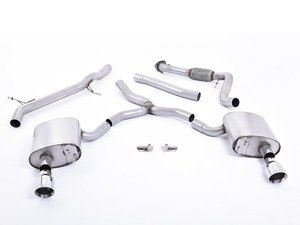 ES#3176662 - SSXAU616 - Cat-Back Exhaust System - Non-Resonated - 2.76" stainless steel with dual GT100 polished tips - Milltek Sport - Audi