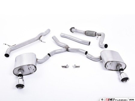 ES#3176662 - SSXAU616 - Cat-Back Exhaust System - Non-Resonated - 2.76" stainless steel with dual GT100 polished tips - Milltek Sport - Audi