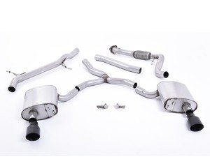 ES#3176661 - SSXAU615 - Cat-Back Exhaust System - Non-Resonated  - 2.76" stainless steel with dual GT100 cerakote black tips - Milltek Sport - Audi