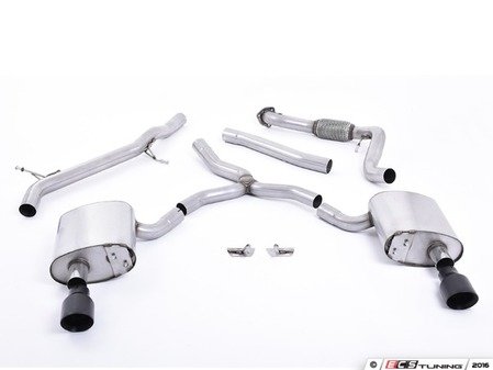ES#3176661 - SSXAU615 - Cat-Back Exhaust System - Non-Resonated  - 2.76" stainless steel with dual GT100 cerakote black tips - Milltek Sport - Audi