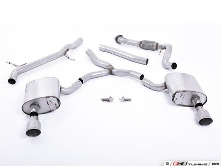 ES#3176664 - SSXAU617 - Cat-Back Exhaust System - Non-Resonated  - 2.76" stainless steel with dual GT100 titanium tips - Milltek Sport - Audi